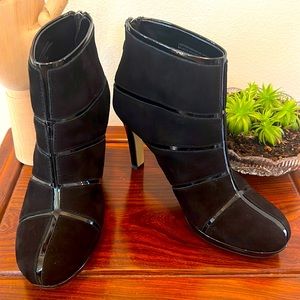 Franco Sarto black leather dress booties